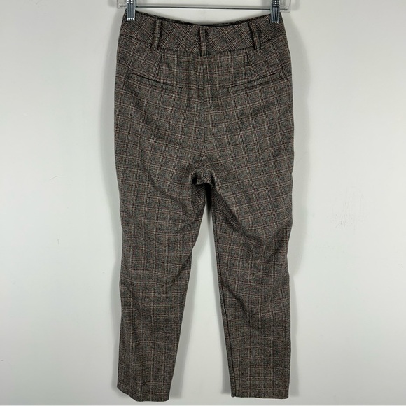 Wilfred Aritzia Trouser Pant Black Orange Plaid Wool Blend Women's Size 0 - Picture 4 of 11
